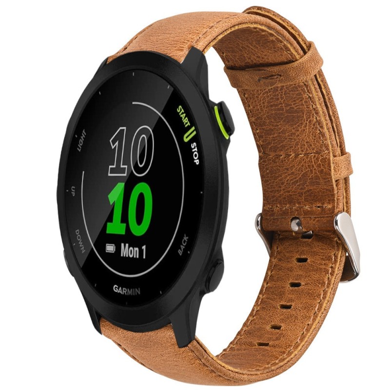 Estuyoya Correa cuero Vintage Garmin Forerunner 55 marrón camel