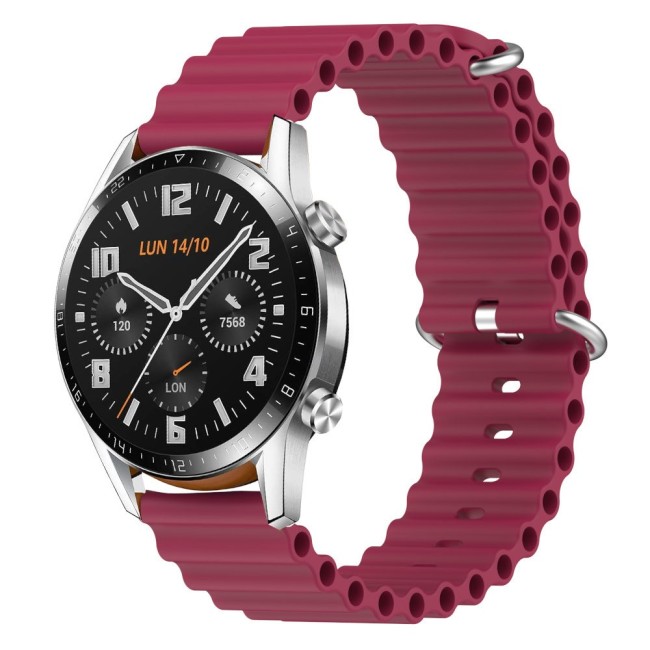 Estuyoya Correa silicona Ocean Huawei Watch GT - GT 2 rojo vino