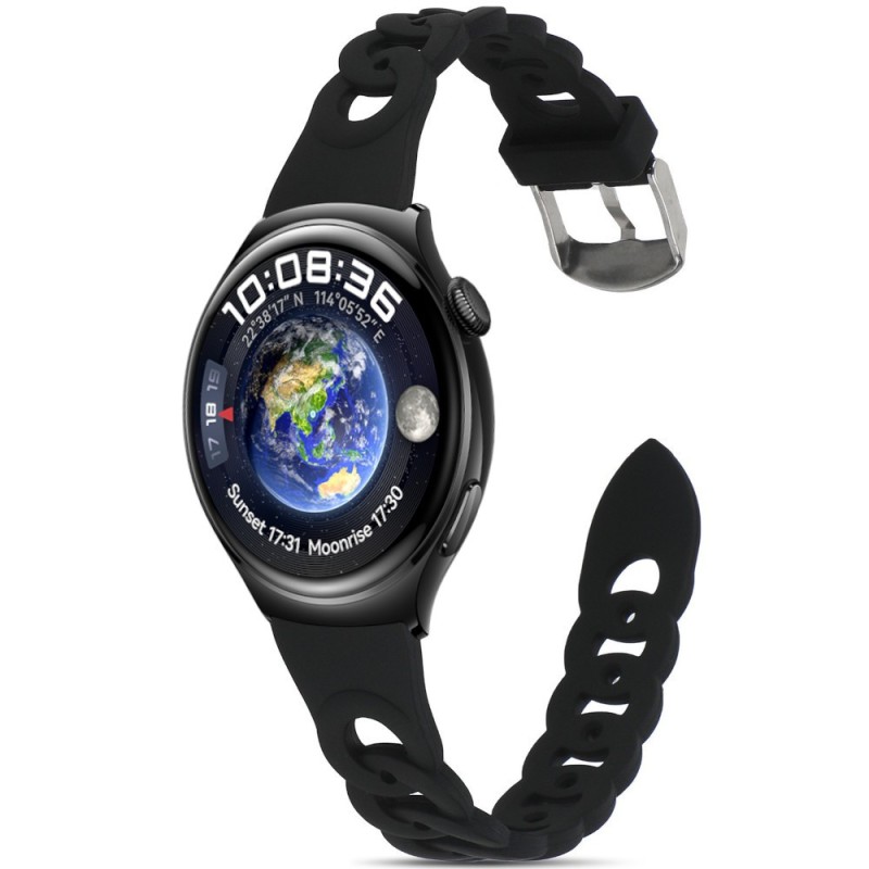 Estuyoya Correa silicona Diseño Cadena Huawei Watch 4/4 Pro Negro