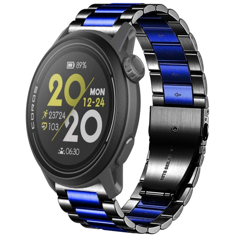Estuyoya Correa metal acero Coros Pace 3 negro,azul