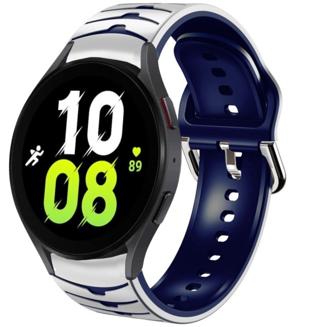 Estuyoya Correa silicona Ondas Samsung Galaxy Watch 5 - 40mm Blanco,Azul