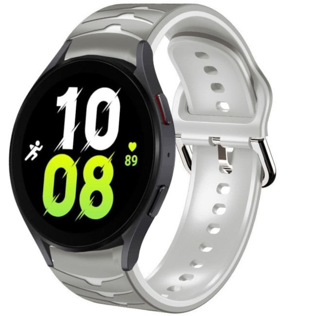 Estuyoya Correa silicona Ondas Samsung Galaxy Watch 5 - 40mm Gris,Blanco