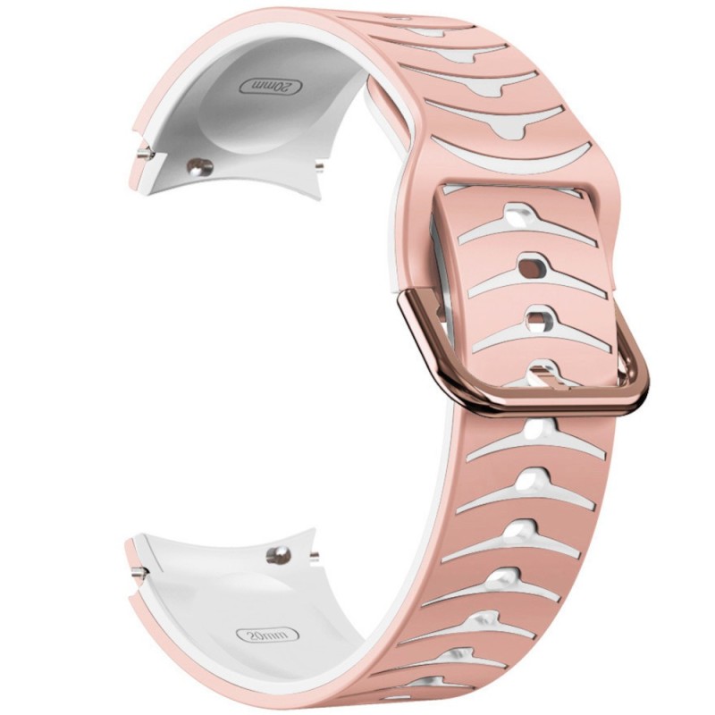 Estuyoya Correa silicona Ondas Samsung Galaxy Watch 5 - 40mm Rosa,Blanco