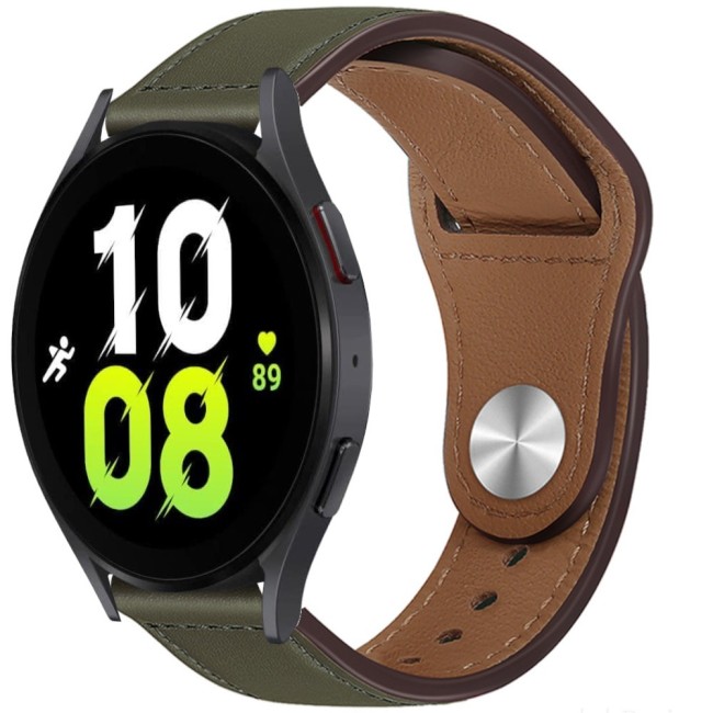 Estuyoya Correa cuero Bucle Samsung Galaxy Watch 5 - 40mm verde oliva