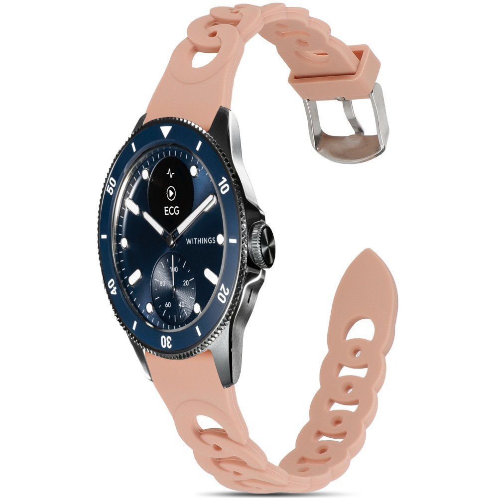 Estuyoya Correa silicona Diseño Cadena Withings Scanwatch Horizon Rosa