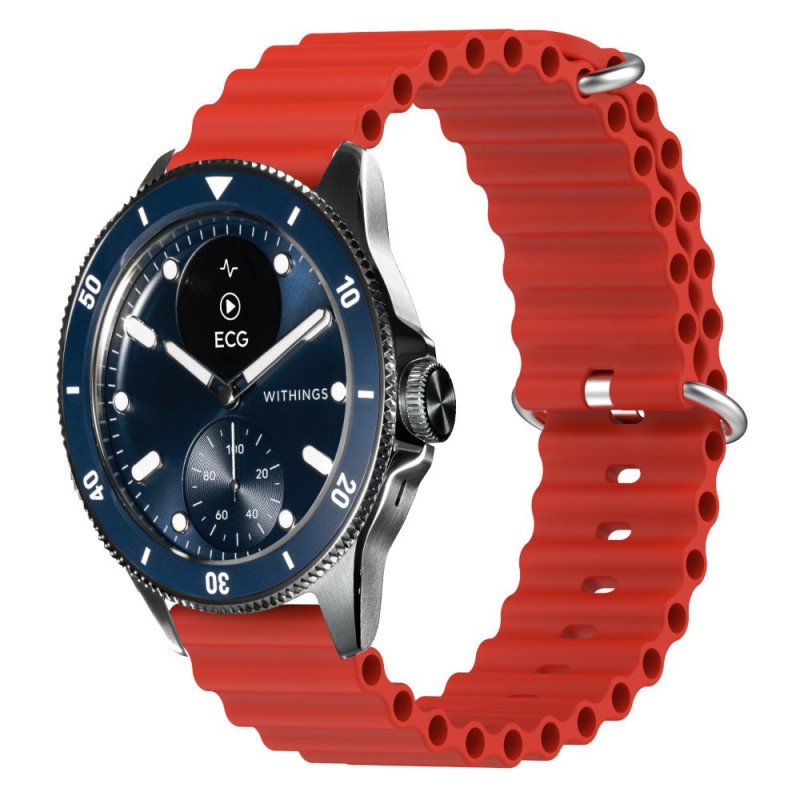 Estuyoya Correa silicona Ocean Withings Scanwatch Horizon rojo