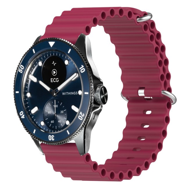 Estuyoya Correa silicona Ocean Withings Scanwatch Horizon rojo vino