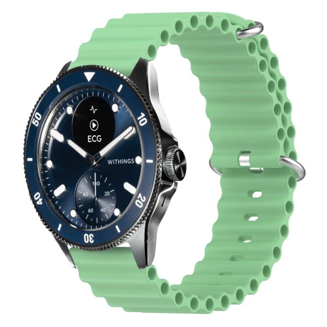 Estuyoya Correa silicona Ocean Withings Scanwatch Horizon verde claro