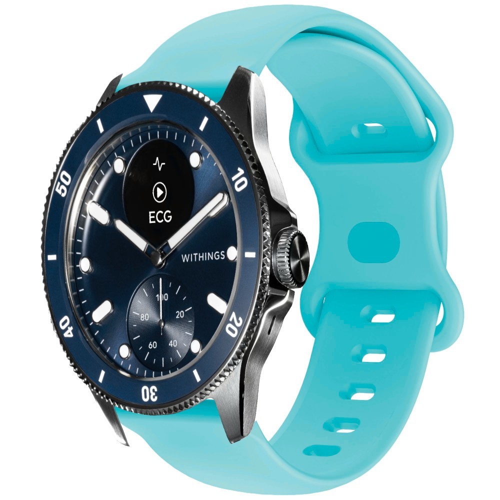 Estuyoya Correa silicona Doble Cierre Withings Scanwatch Horizon Azul Turquesa