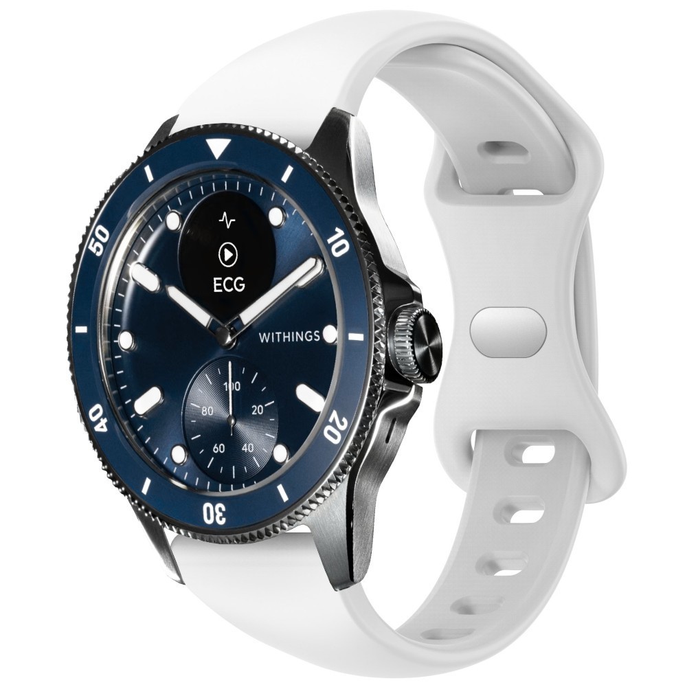 Estuyoya Correa silicona Fina Withings Scanwatch Horizon Blanco