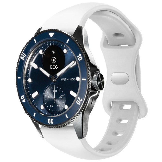 Estuyoya Correa silicona Fina Withings Scanwatch Horizon Blanco