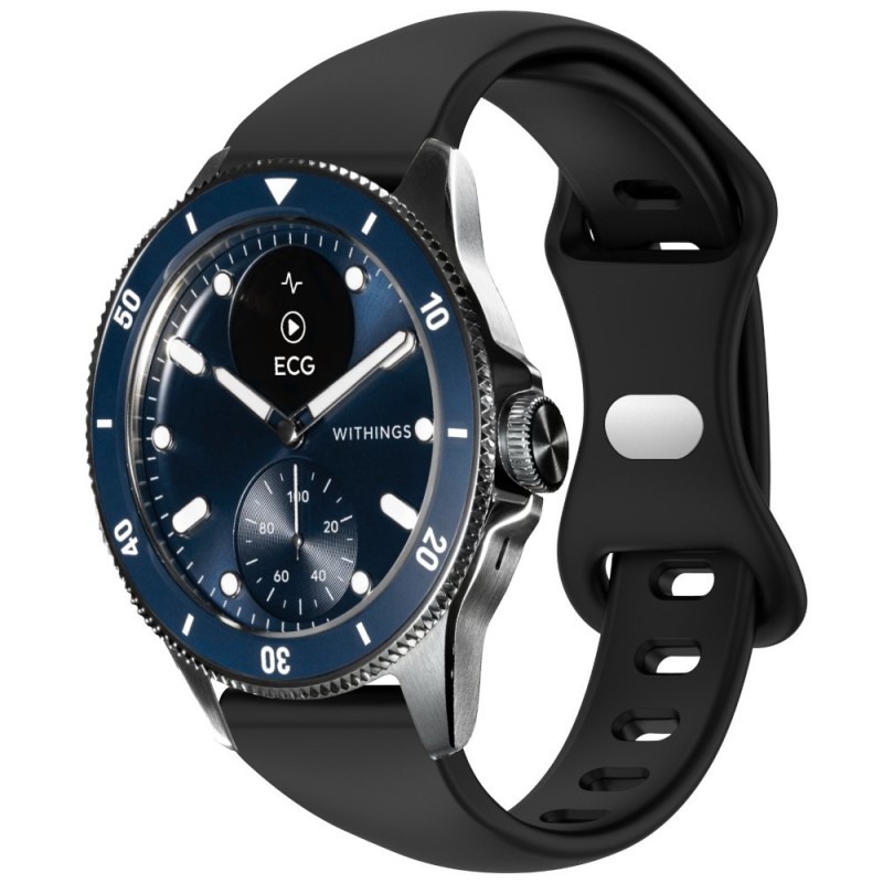 Estuyoya Correa silicona Fina Withings Scanwatch Horizon Negro