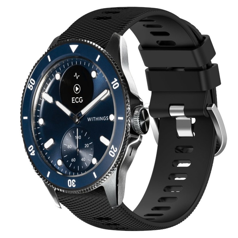 Estuyoya Correa silicona Hebilla Deportiva Withings Scanwatch Horizon Negro