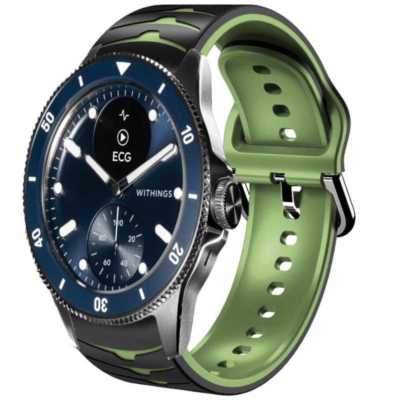 Estuyoya Correa silicona Ondas Withings Scanwatch Horizon Negro,Verde