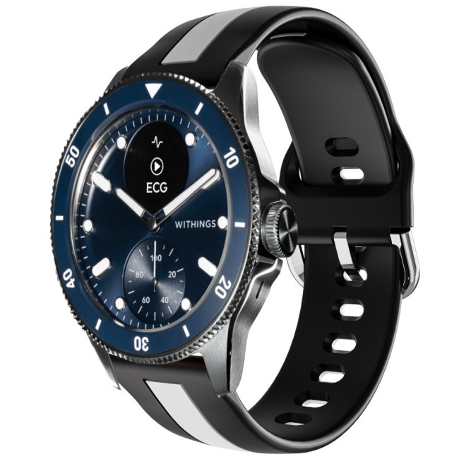 Estuyoya Correa silicona Raya Withings Scanwatch Horizon Negro,Blanco