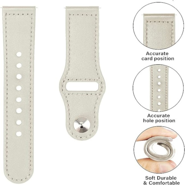 Estuyoya Correa cuero Bucle Withings Scanwatch Nova blanco perla