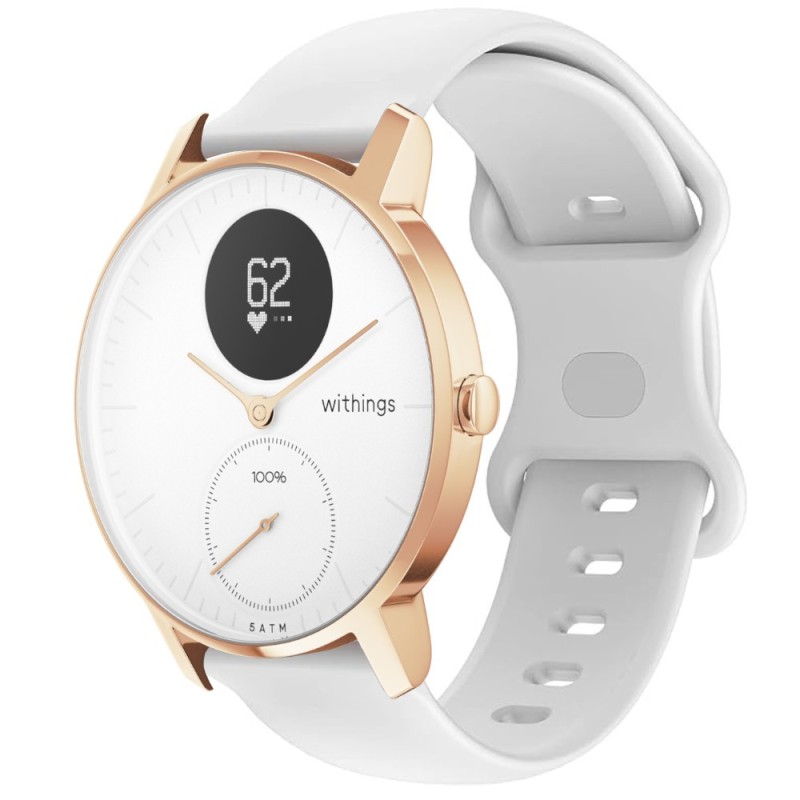 Estuyoya Correa silicona Doble Cierre Withings Steel HR - 36mm Blanco