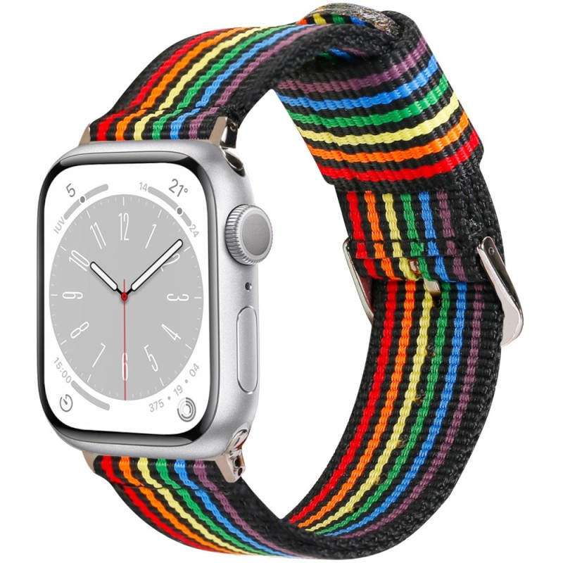 Estuyoya Correa nylon Apple Watch lgtbi Black Plata