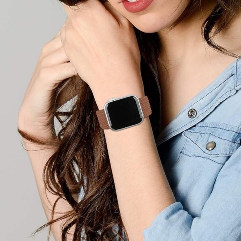 Estuyoya Correa nylon Trenzada Elástica Apple Watch Marrón