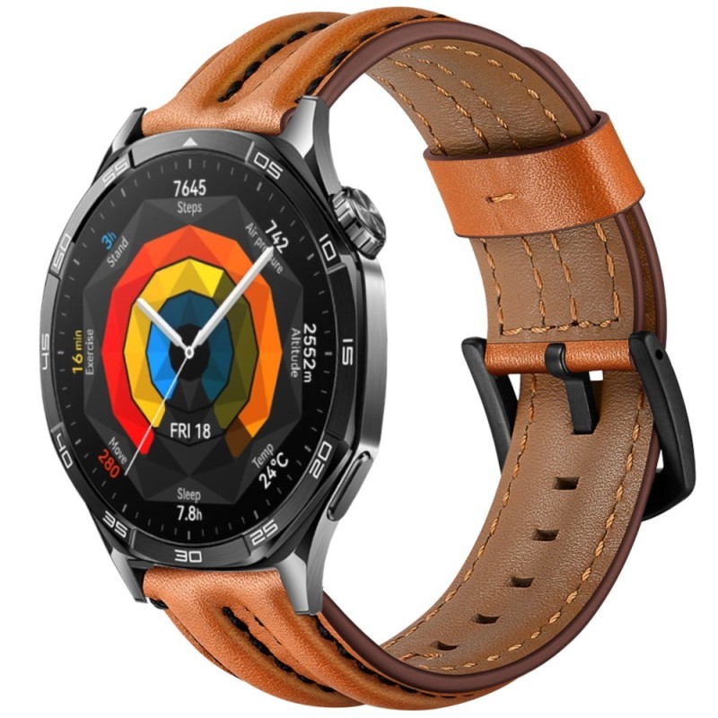 Estuyoya Correa cuero Acolchado Huawei Watch GT 5 - 46mm marrón