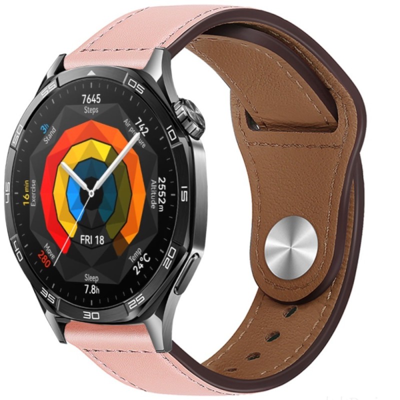 Estuyoya Correa cuero Bucle Huawei Watch GT 5 - 46mm rosa