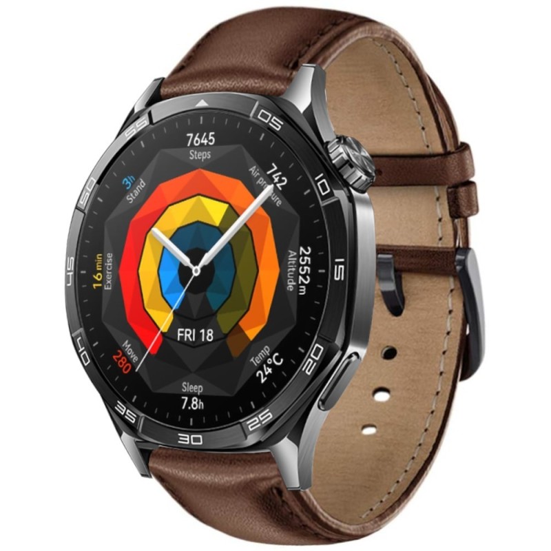 Estuyoya Correa cuero Clásica Huawei Watch GT 5 - 46mm marrón
