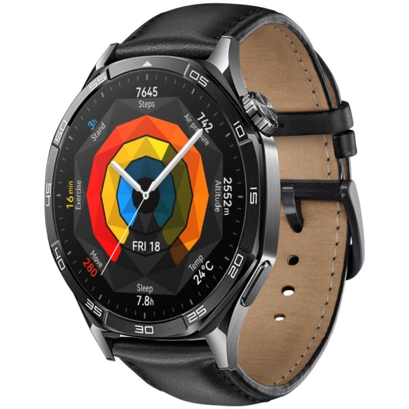 Estuyoya Correa cuero Clásica Huawei Watch GT 5 - 46mm negro