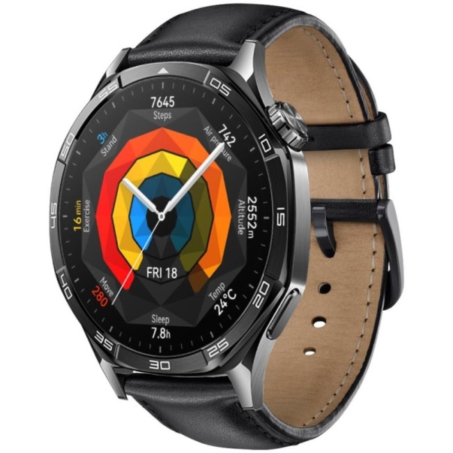 Estuyoya Correa cuero Clásica Huawei Watch GT 5 - 46mm negro