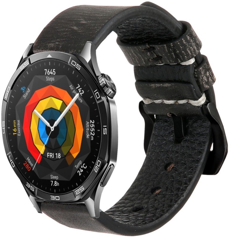 Estuyoya Correa cuero Huawei Watch GT 5 - 46mm hecha a mano gris