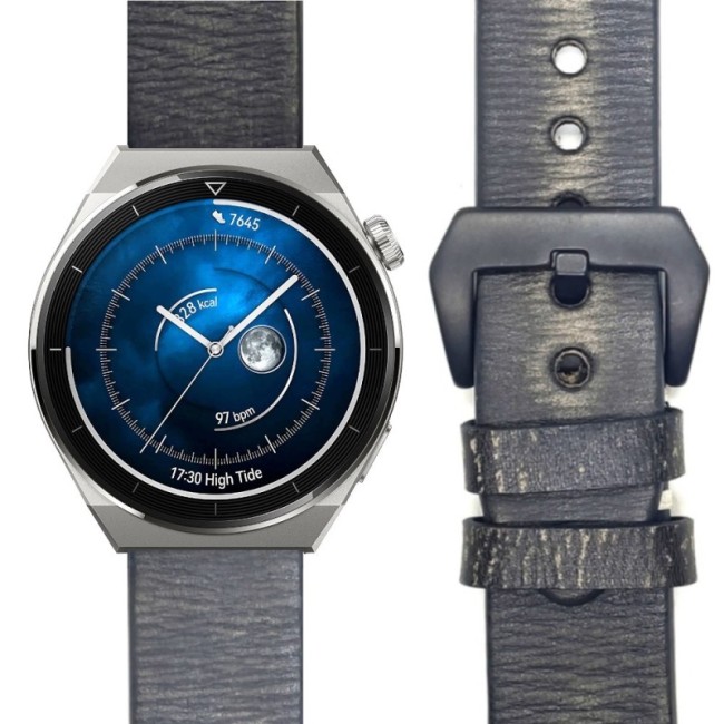 Estuyoya Correa cuero Huawei Watch GT 5 - 46mm hecha a mano gris