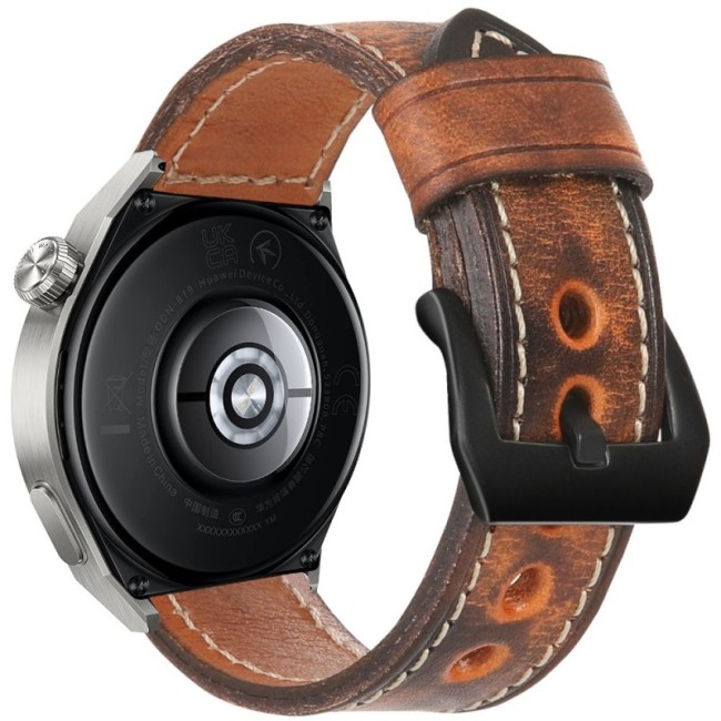 Estuyoya Correa cuero Huawei Watch GT 5 - 46mm hecha a mano marrón