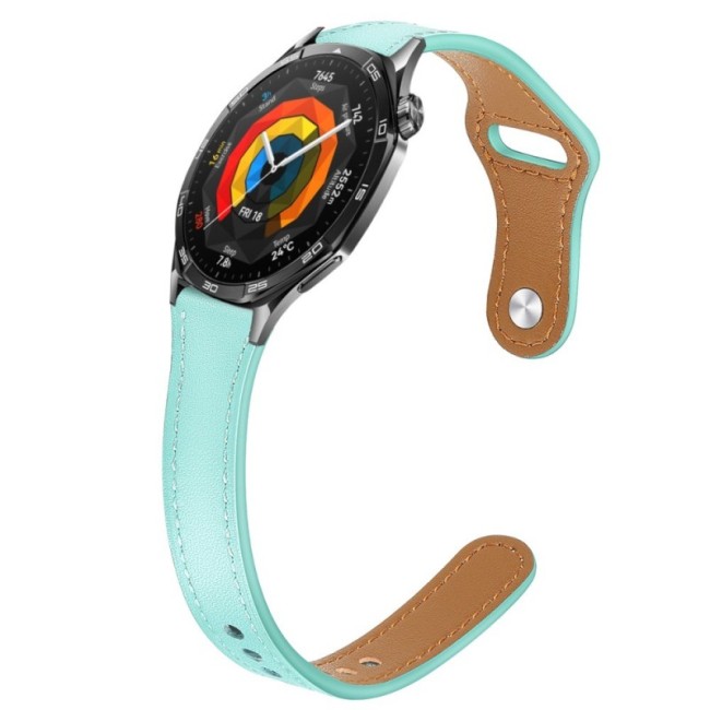 Estuyoya Correa cuero Slim Huawei Watch GT 5 - 46mm azul turquesa