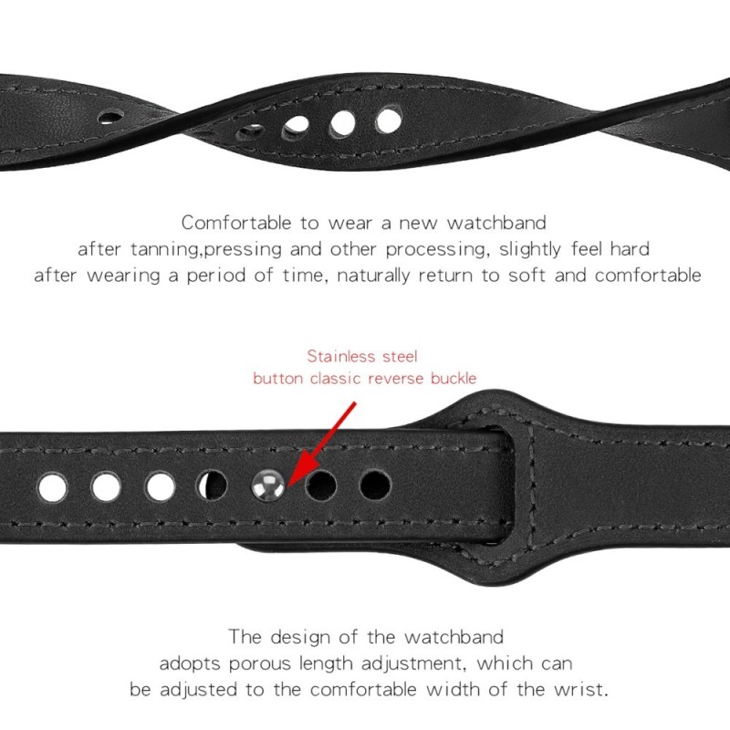 Estuyoya Correa cuero Slim Huawei Watch GT 5 - 46mm negro