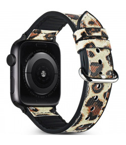 Pulsera Hibrida Animal Print para Apple Watch Diseño Salvaje Exclusivo 38-40-41mm Series 7/6/SE/5/4/3/2/1 - Leopardo
