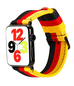 Pulsera de Nylon para Apple Watch con los colores de la bandera de Alemania iWatch 38mm, 42mm Series 4 3 2 1