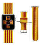 Pulsera de Nylon para Apple Watch con los colores de la bandera de Cataluña 42mm iWatch Series 4 3 2 1 - Plata