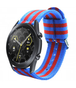 Pulsera de Nailon para Samsung Gear S3 Frontier/Classic/Galaxy Watch 46mm Colores FC Barcelona Transpirable 22mm