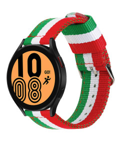 Pulsera para Galaxy Watch 4/4 Classic/Galaxy Watch 3 41mm/Vivoactive 3, 20mm de Nailon Colores Bandera de Italia