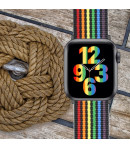 Pulsera de Nailon para Apple Watch 6/5/4/3/2/1/SE Orgullo LGBT Arco Iris Black