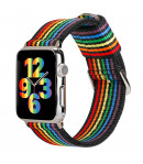Pulsera de Nailon para Apple Watch 6/5/4/3/2/1/SE Orgullo LGBT Arco Iris Black