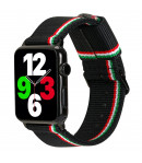 Pulsera de Nailon para Apple Watch 6/5/4/3/2/1/SE/Nike+ Bandera Italia Black