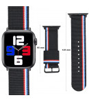 Pulsera de Nailon para Apple Watch 6/5/4/3/2/1/SE/Nike+ Bandera Francia Black