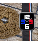 Pulsera de Nailon para Apple Watch 6/5/4/3/2/1/SE/Nike+ Bandera Francia Black