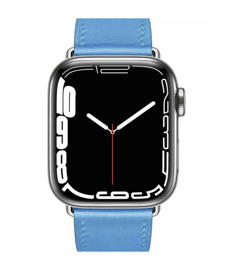 Correa de Piel para Apple Watch Fina y Elegante iWatch Series 7 / 6 / 5 / 4 / 3 / 2 / 1 / SE - Azul