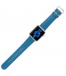 Correa de Piel para Apple Watch Fina y Elegante iWatch Series 7 / 6 / 5 / 4 / 3 / 2 / 1 / SE - Azul