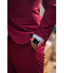 Correa de Piel para Apple Watch Fina y Elegante iWatch Series 7 / 6 / 5 / 4 / 3 / 2 / 1 / SE - Rojo