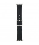 Correa de Piel para Apple Watch Fina y Elegante iWatch Series 7 / 6 / 5 / 4 / 3 / 2 / 1 / SE - Negro