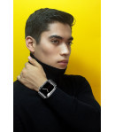 Correa de Piel para Apple Watch Fina y Elegante iWatch Series 7 / 6 / 5 / 4 / 3 / 2 / 1 / SE - Negro