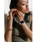 Correa de Piel para Apple Watch Fina y Elegante iWatch Series 7 / 6 / 5 / 4 / 3 / 2 / 1 / SE - Violeta