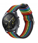 Pulsera para Samsung Galaxy Watch 3 45mm / Gear S3 Nailon 22MM Orgullo Gay Black